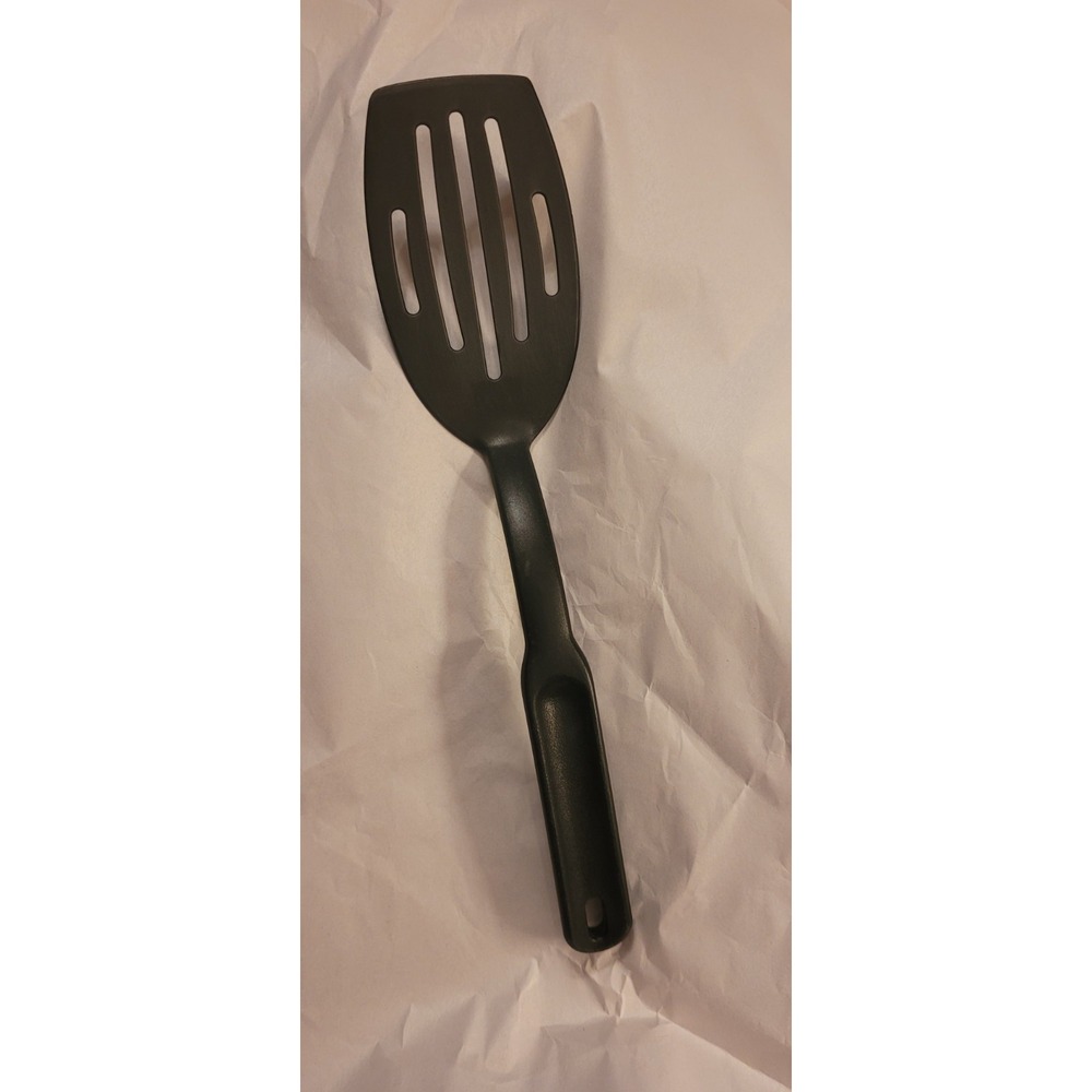 Pampered Chef Slotted Turner Spatula Black Nylon Heat Safe 13" Kitchen Utensil